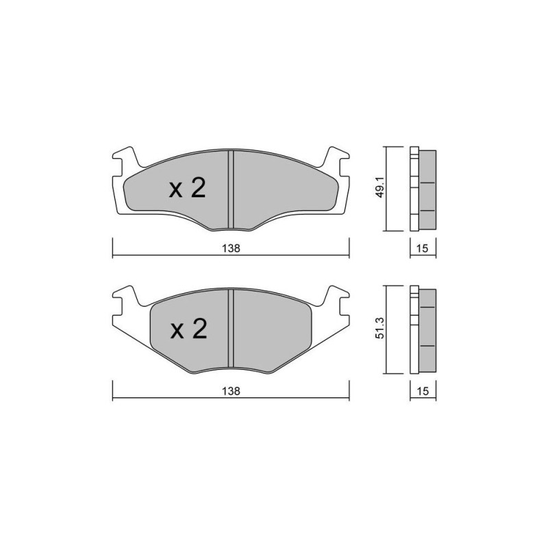GT2i Club Avant remblokken voor VOLKSWAGEN Golf II 1.8i GT, 1.8i GTI 1983-91 - KH remklauwen - GT-PC0470 - 3661768552544