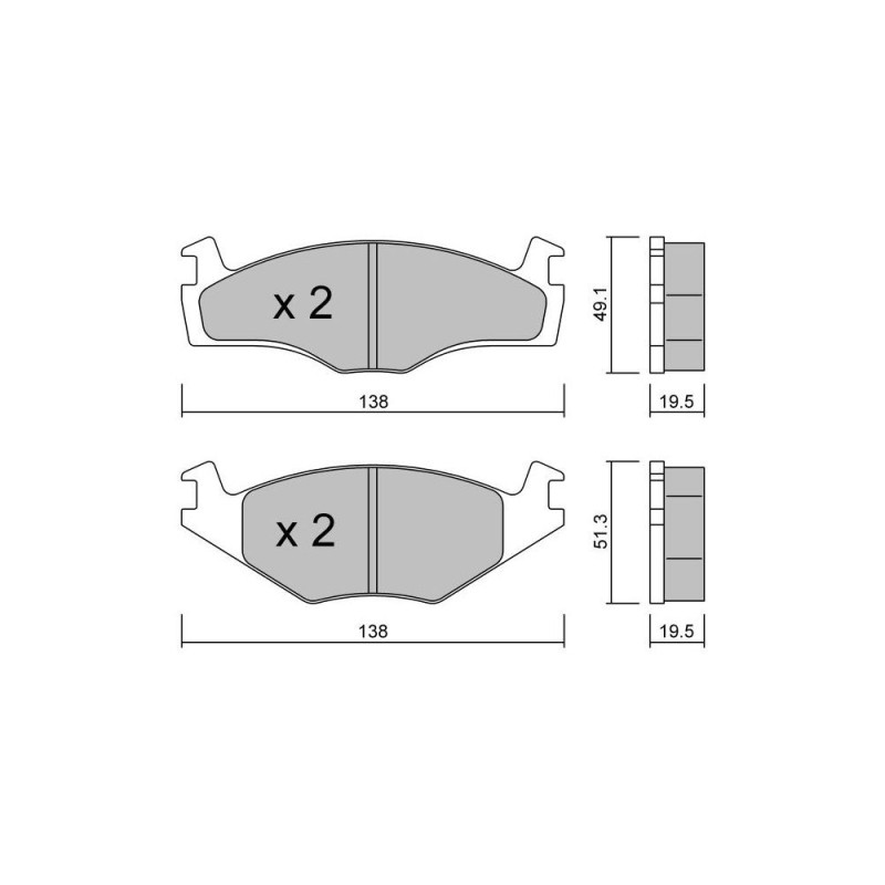 GT2i Club Avant remblokken voor VOLKSWAGEN Passat II (32B, B2) 1.8 112pk 1979-09-01-1989-07-01 - GT-PC0471 - 3666618579115