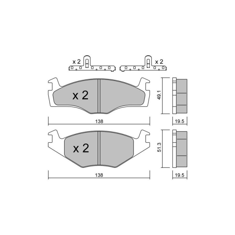 GT2i Club Avant remblokken voor VOLKSWAGEN Jetta II (19E, 1G2, 165) 1.8 16V 139pk 1983-08-01-1992-12-01 - GT-PC0471K - 3666618579122