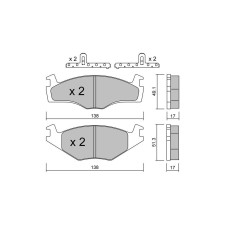 GT2i Club Avant remblokken voor VOLKSWAGEN Polo II Coupe (86C, 80) 1600 4x4 86pk 1981-10-01-1994-09-01 - GT-PC0472K - 3666618579146
