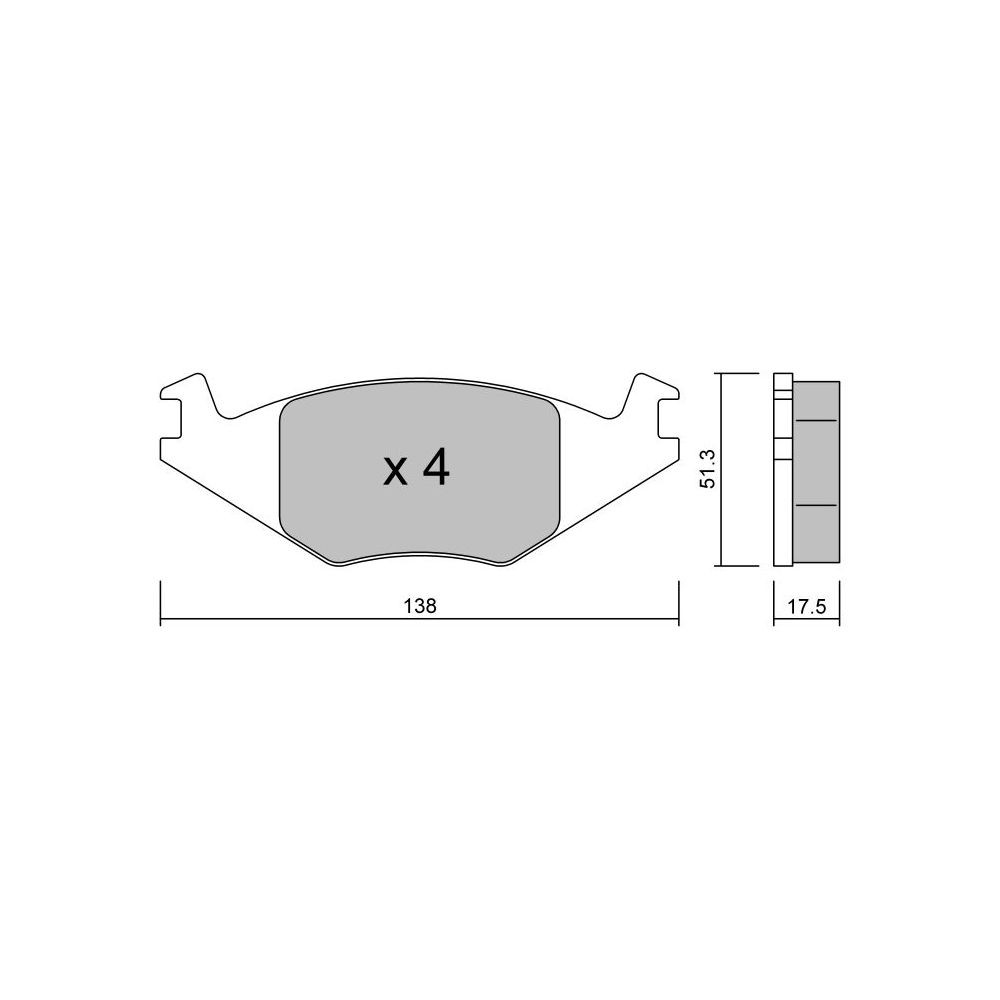 GT2i Club Front brake pads for VOLKSWAGEN Polo II (86C, 80) 1.3 Cat 75cv 1981-10-01-1994-09-01 - GT-PC0490 - 3666618579160