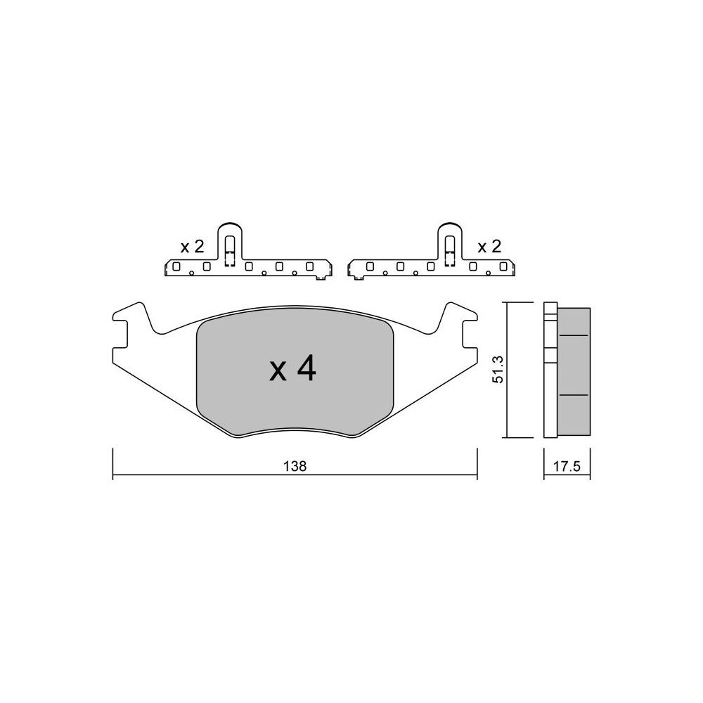 GT2i Club Front brake pads for SEAT Ibiza II (6K1) 3.0 185cv 1993-03-01-2002-05-01 - GT-PC0490K - 3666618579177