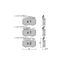 GT2i Club Front brake pads for PEUGEOT 205 1.3 Rallye, 1.4, 1.6 GTI 1983-96 - Brake calipers Girling