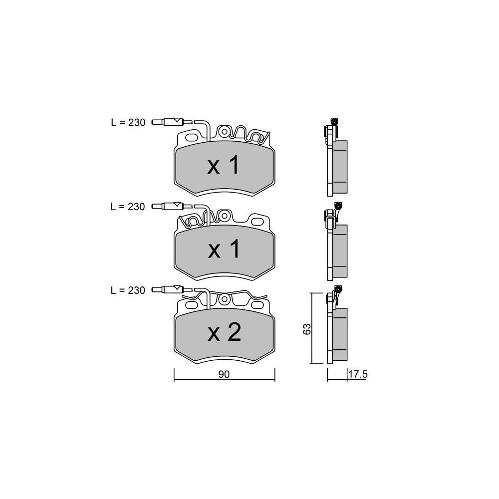 GT2i Club Avant remblokken voor PEUGEOT 205 1.3 Rallye, 1.4, 1.6 GTI 1983-96 - Girling remklauwen - GT-PC0510 - 3661768156490