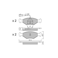 Plaquettes de frein GT2i Club Avant pour FIAT Tempra (159_) 1.9 TD (159.CU, 159.AU, 159.AI, 159.BI) 90cv 1990-03-01-1998-12-01