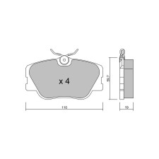 GT2i Club Avant remblokken voor MERCEDES BENZ 190 (W201) E 2.5-16 204pk 1982-10-01-1993-08-01 - GT-PC0630 - 3666618579290