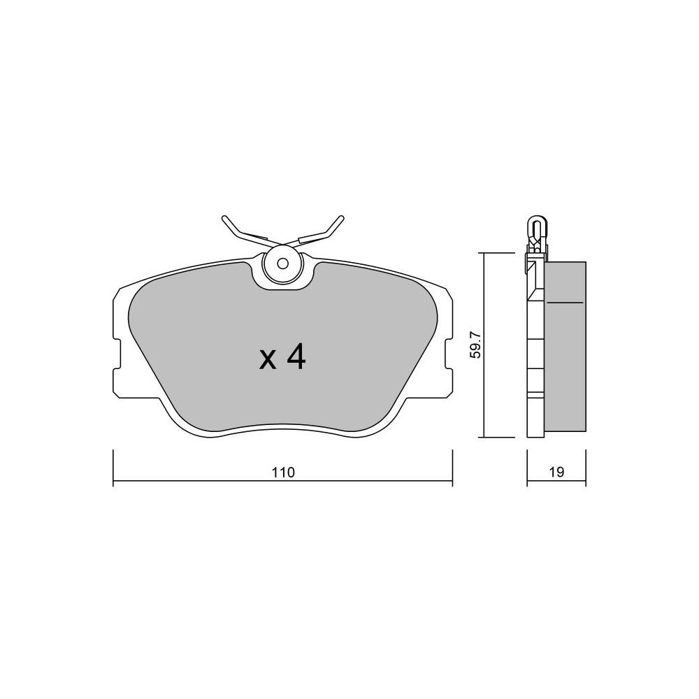 GT2i Club Avant remblokken voor MERCEDES BENZ 190 (W201) E 2.5-16 204pk 1982-10-01-1993-08-01 - GT-PC0630 - 3666618579290