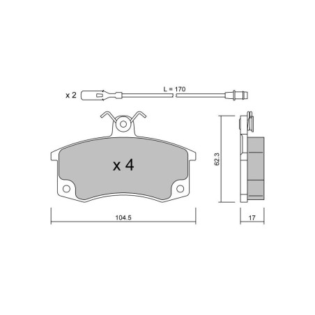 Plaquettes de frein GT2i Club Avant pour LADA 111 (2111) 2.0 i 150cv 1995-01-01-2009-02-01