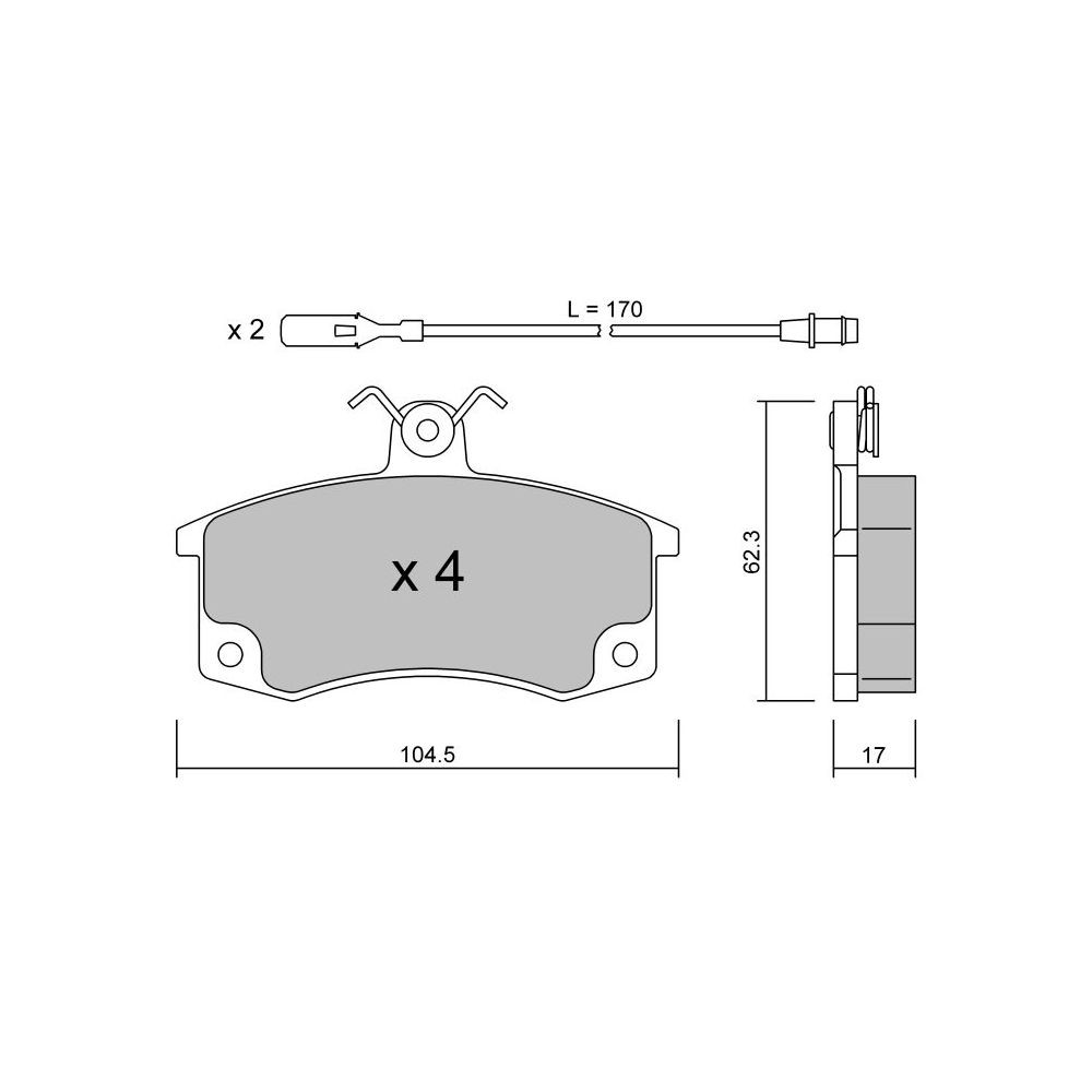GT2i Club Front brake pads for LADA 111 (2111) 2.0 i 150cv 1995-01-01-2009-02-01 - GT-PC0641 - 3666618579313