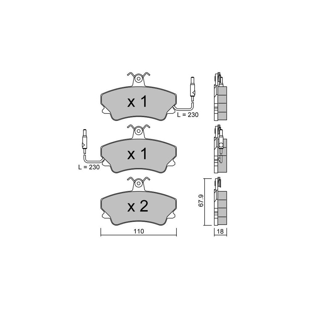 GT2i Club Front brake pads for RENAULT Espace II (J/S63_) 2.0 -16 Turbo 173cv 1991-01-01-1996-12-01 - GT-PC0710 - 3666618579382