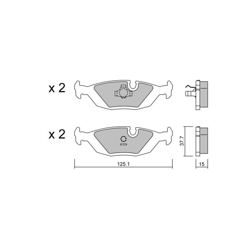 Remblokken GT2i Club Achter voor SAAB 9000 2.3 225pk 1985-04-01-1998-12-01 - GT-PC0720 - 3666618579399