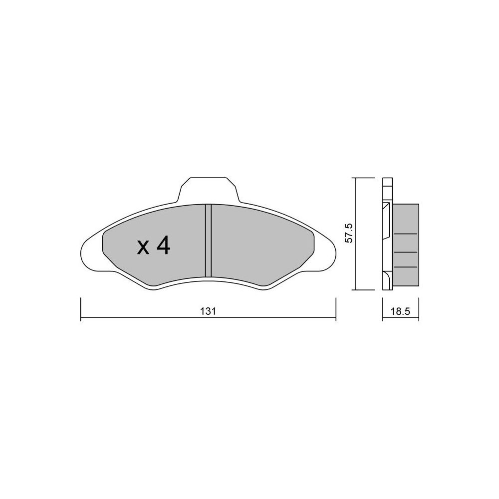 GT2i Club Front brake pads for FORD Escort V (AAL, ABL) 1.8 16V XR3i 105cv 1988-04-01-1996-11-01 - GT-PC0730 - 3666618579405