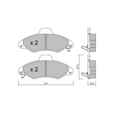 GT2i Club Avant remblokken voor FORD Escort VII Cabrio (ALL) 3.0 V6 12V 192pk 1994-03-01-2000-08-01 - GT-PC0731 - 3666618579412