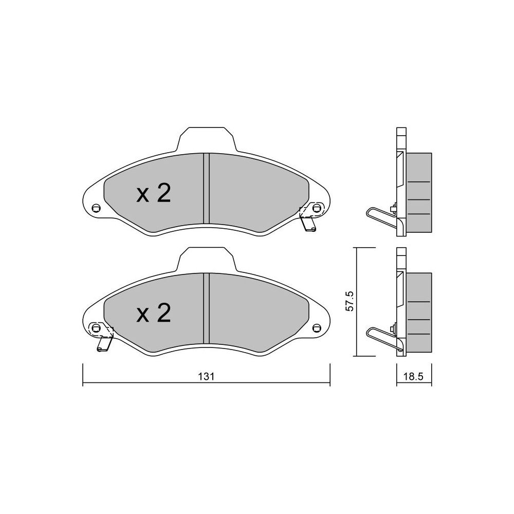 GT2i Club Front brake pads for FORD Escort VII Cabrio (ALL) 3.0 V6 12V 192cv 1994-03-01-2000-08-01 - GT-PC0731 - 3666618579412