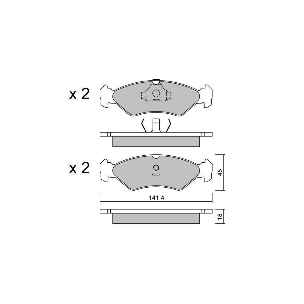 GT2i Club Avant remblokken voor FORD Fiesta III (GFJ) 2.3 155pk 1989-01-1997-01-01 - GT-PC0750 - 3666618579436