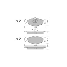 Plaquettes de frein GT2i Club Avant pour OPEL Tigra 1.4i 16V, 1.6i 16V 1995-01 - Etriers de frein Ate 
