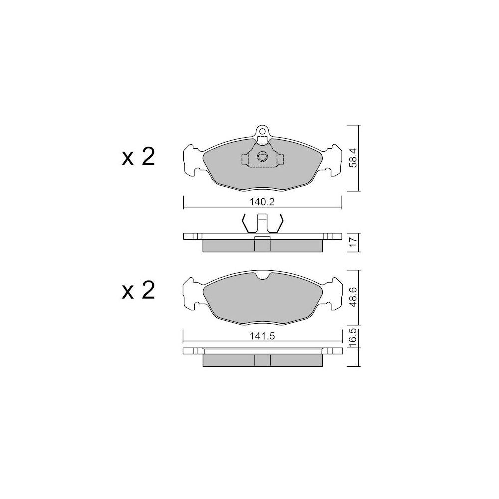 GT2i Club Avant remblokken voor OPEL Tigra 1.4i 16V, 1.6i 16V 1995-01 - Ate remklauwen - GT-PC0790 - 3666618579450
