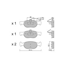 Remblokken GT2i Club Avant voor FIAT Brava (182_) 1.6 16V (182.AB) 104pk 1995-10-01-2002-12-01 - GT-PC0810 - 3666618579481