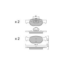 Pastiglie freno anteriori GT2i Club per FIAT Punto (188) 1.2i 16V 80 1999-12 - Pinze freno Ate 
