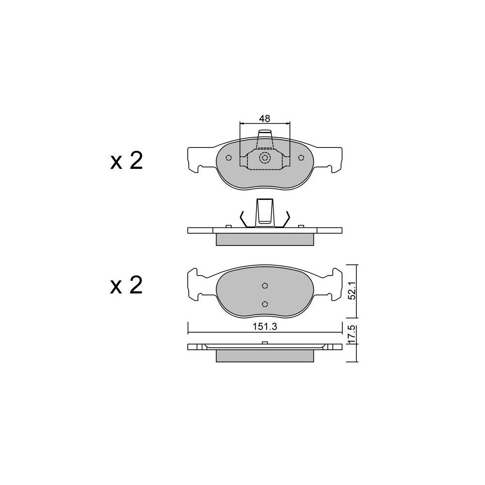 GT2i Club Front brake pads for FIAT Punto II (188_) 1.6 EX (AC) 89cv 1999-09-01-2012-07-01 - GT-PC0812 - 3666618579504