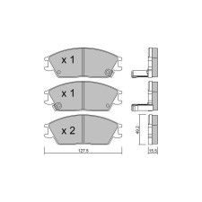 GT2i Club Avant remblokken voor HYUNDAI S Coupé (SLC) 1.5 i Turbo 116pk 1990-02-01-1996-05-01 - GT-PC0831 - 3666618579528