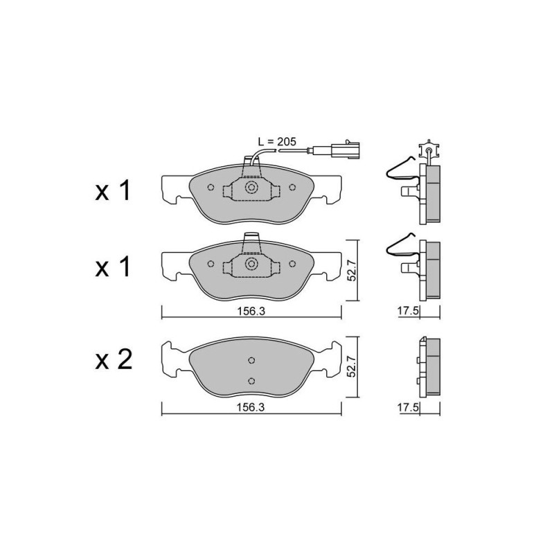 GT2i Club Avant remblokken voor FIAT Brava (182_) 1.8 16V 131pk 1995-10-01-2002-12-01 - GT-PC0840 - 3666618579535