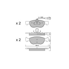 Plaquettes de frein GT2i Club Avant pour ALFA ROMEO 146 (930_) 1.6 i.e. 16V T.S. (930.B2B, 930.B2C) 120cv 1994-07-01-2001-10-01