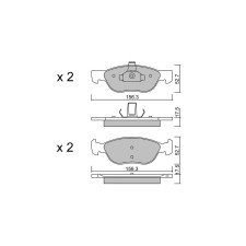 GT2i Club Front brake pads for FIAT Punto (176) 1.4 GT Turbo 1993-99 - Brake calipers Ate 