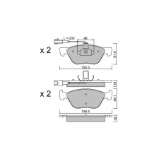 GT2i Club Avant remblokken voor FIAT Coupe 2.0i 16V, 2.0i 16V Turbo 1994-01 - Ate remklauwen - GT-PC0850 - 3666618579566