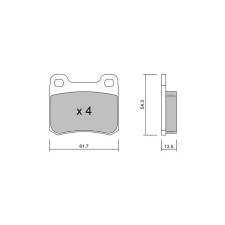 GT2i Club remblokken achter voor MERCEDES BENZ 190 (W201) E 2.5-16 204pk 1982-10-01-1993-08-01 - GT-PC0940 - 3666618579610