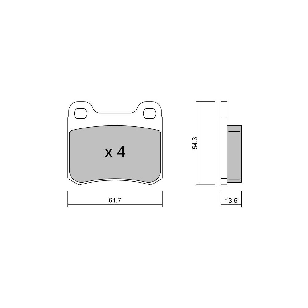 GT2i Club remblokken achter voor MERCEDES BENZ 190 (W201) E 2.5-16 204pk 1982-10-01-1993-08-01 - GT-PC0940 - 3666618579610