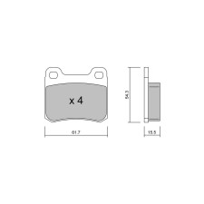 GT2i Club remblokken achter voor MERCEDES BENZ E-Klasse I (W124) E 280 (124.028) 198 pk 1985-01-01-1995-06-01 - GT-PC0941 - 3666618579627
