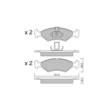 Plaquettes de frein GT2i Club Avant pour FORD Escort 1.6i XR3, 1.6i Turbo 1980-90 - Etriers de frein Ate 