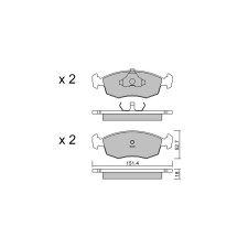 Plaquettes de frein GT2i Club Avant pour FORD Escort 2.0i 16V RS /4wd 1990-96 - Etriers de frein Ate 