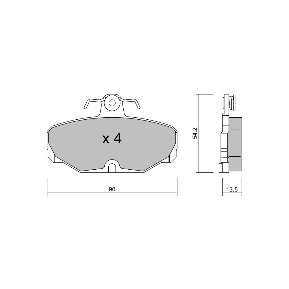 GT2i Club Rear brake pads for FORD Sierra 2.0i 16V Turbo RS Cosworth anche 4wd 1982-93 - Brake calipers Girling - GT-PC0972 - 3661768238264