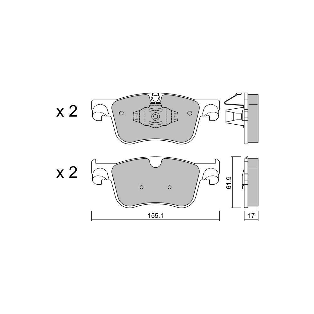 GT2i Club Avant remblokken voor CITROEN C4 Picasso II 1.6 THP 165 165pk 2013-02-01- - GT-PC10000 - 3666618579672