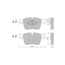 GT2i Club Front brake pads for DS DS7 Crossback (J_) E-TENSE 4x4 301cv 2017-09-01-