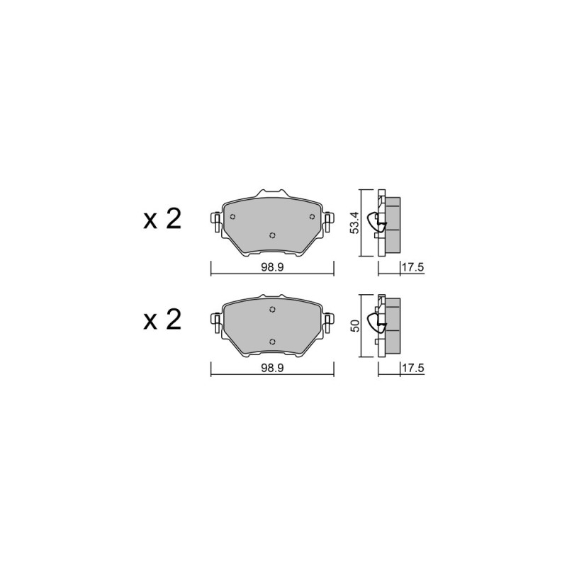 GT2i Club remblokken achter voor OPEL Grandland X (A18) 1.6 Turbo Hybride 301pk 2017-06-01- - GT-PC10030 - 3666618579726