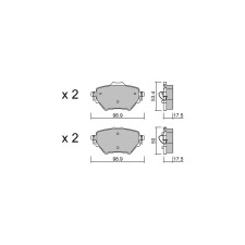 Plaquettes de frein GT2i Club Arrière pour OPEL Grandland X (A18) 1.6 Turbo Hybrid 301cv 2017-06-01-