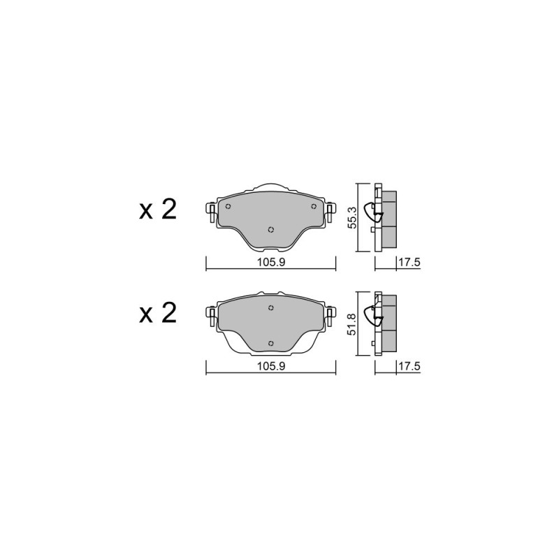 Remblokken GT2i Club Achter voor PEUGEOT 508 II (FB_, FH_, F3_) PSE Hybrid4 360 361pk 2018-09-01- - GT-PC10040 - 3666618579733