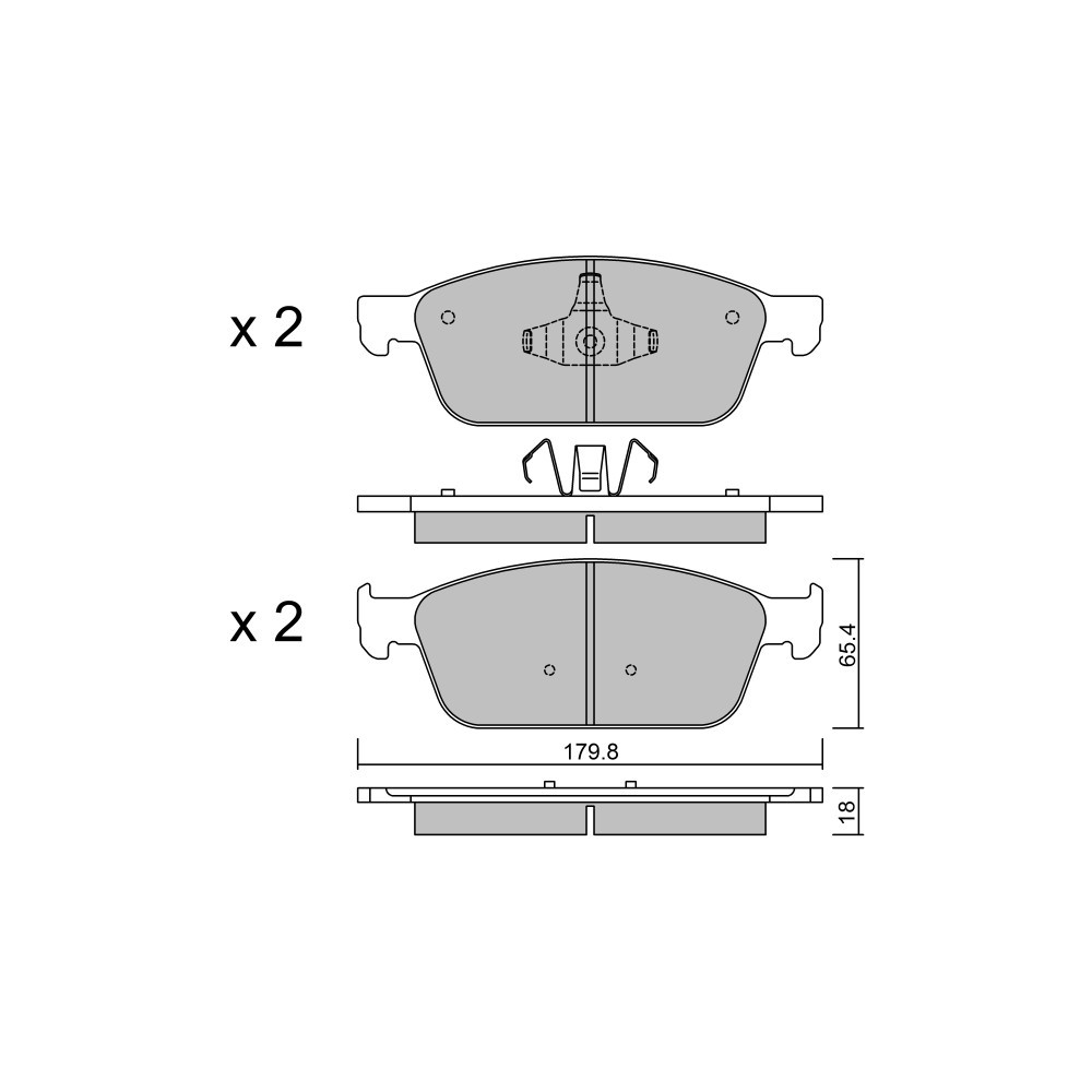 GT2i Club Avant remblokken voor FORD Focus 2.0 ST 2012-18 - Ate remklauwen - GT-PC10050 - 3666618579740