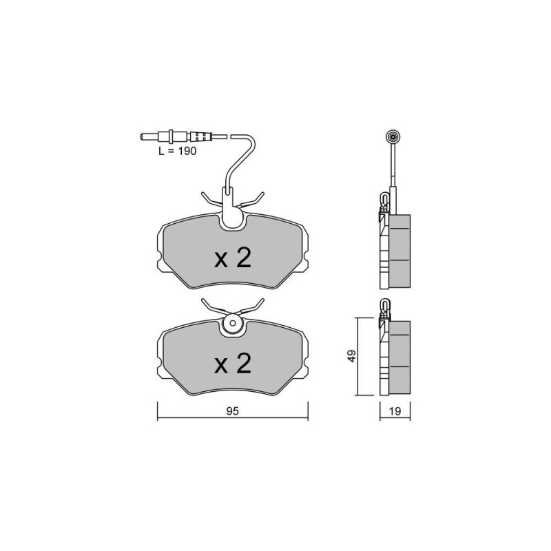GT2i Club Avant remblokken voor PEUGEOT 306 2.0i, 2.0i 16V 152 pk 1993-97 - Girling remklauwen - GT-PC1010 - 3661768238257