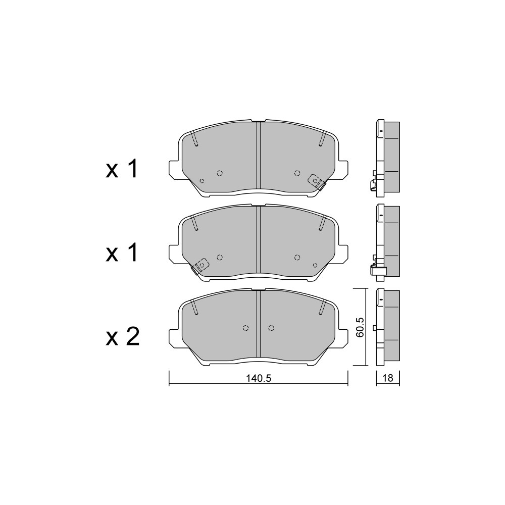 GT2i Club Front brake pads for KIA Optima II / K5 2.0 278cv 2010-04-01- - GT-PC10130 - 3666618579801
