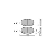GT2i Club remblokken achter voor JEEP Cherokee V (KL) 3.2 275pk 2013-11-01- - GT-PC10180 - 3666618579856