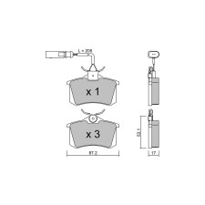 GT2i Club Rear brake pads for SEAT Alhambra I (7V8, 7V9) 1.8 T 20V 150cv 1996-01-01-2010-03-01
