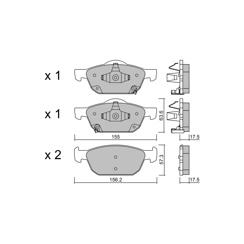 GT2i Club Front brake pads for HONDA Civic X Sedan (FC_) 1.5 Si (FC1) 209cv 2015-09-01- - GT-PC10330 - 3666618579931