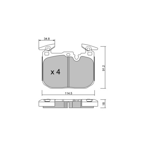 GT2i Club Front brake pads for BMW 3 VI (F30, F80) M4 Competition 451cv 2011-11-01-2018-10-01