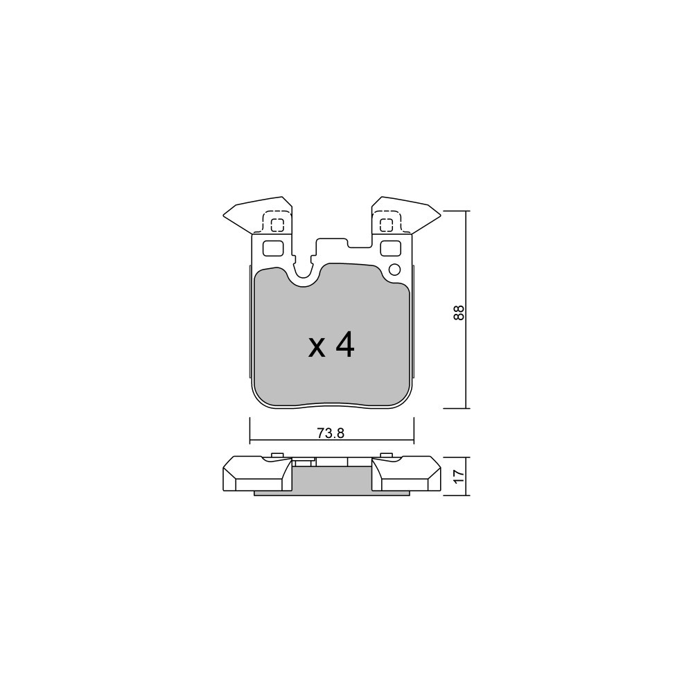 GT2i Club Rear brake pads for BMW Serie 2 (F22-F23) M235i 2012-21 - Brake calipers Brembo - GT-PC10400 - 3661768238226