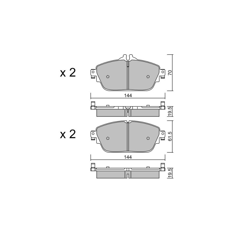 GT2i Club Avant remblokken voor MERCEDES BENZ E Klasse V (W213) E 220 d 4-matic (238.315) 195pk 2016-01-01- - GT-PC10410 - 3666618580036