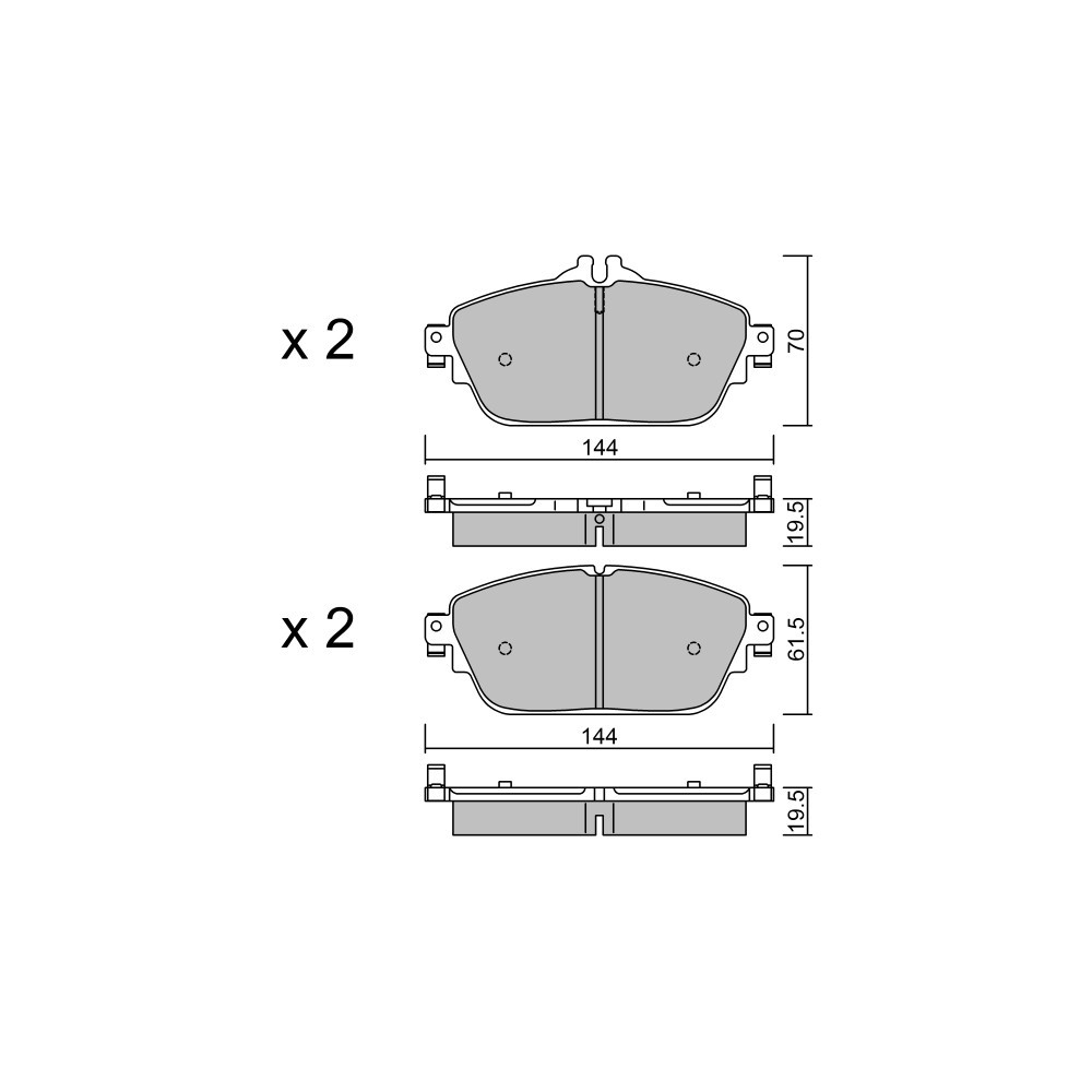 GT2i Club Front brake pads for MERCEDES BENZ Classe E V (W213) E 220 d 4-matic (238.315) 195cv 2016-01-01- - GT-PC10410 - 3666618580036